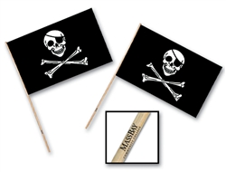 4" x 6" Custom Imprinted Plastic Pirate Flag