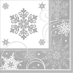 Sparkling Snowflake Luncheon Napkins | Party Supplies
