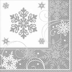 Sparkling Snowflake Dinner Napkins | Party Supplies
