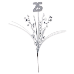 Glittered "25" Metallic Star Spray