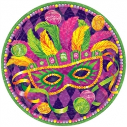 Masquerade Round Prismatic Plates, 7" | party supplies