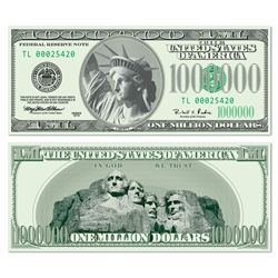 Big Bucks Cutout $1,000,000 Bill