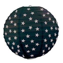 Black Paper Lanterns with Silver Stars