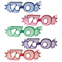 "70" Glittered Foil Eyeglasses