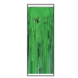 Green Packaged 2-Ply FR Metallic Table Skirting