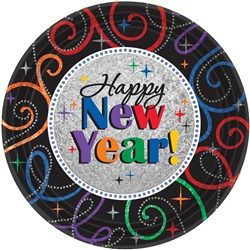 Cheers to a New Year Round Plates | New Year's Eve Tableware