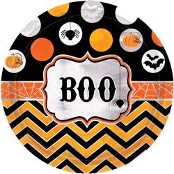 Modern Halloween Round Metallic Plates, 9" | Party Supplies