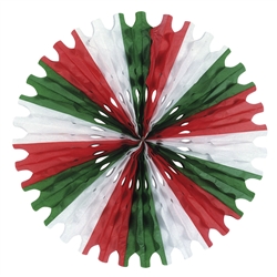 Red, White & Green Tissue Fan