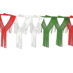 Red, White, & Green Drop Fringe Garland