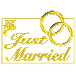 Glittered Just Married Sign