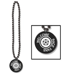 Beads with Printed Welcome Race Fans Medallion