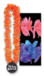 40" Tropical Island Leis with Custom Imprinted Plastic Medallion