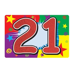 Glittered "21" Sign