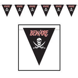 Beware of Pirates Giant Pennant Banner