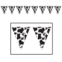 Cow Print Pennant Banner