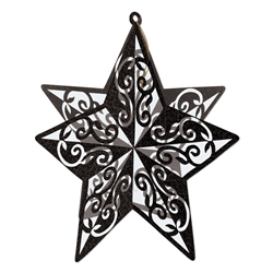 Black 3-D Glittered Star Centerpiece