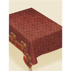 Harvest Still Life Flannel Backed Vinyl Table Cover | Party Supplies