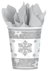 Sparkling Snowflake 9oz. Paper Cups | Party Supplies