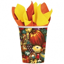 Autumn Turkey Paper 9 oz. Cups | Party Supplies