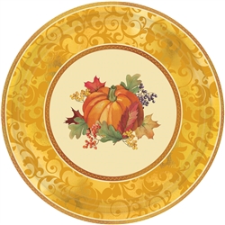 Bountiful Holiday Paper Metallic 12" Plates | Party Supplies