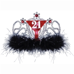 Light-Up "21" Feather Tiara