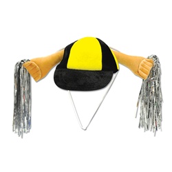 Black & Golden-Yellow Plush Shaker Cap