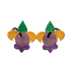 Glittered Mardi Gras Fanci-Frame Sunglasses