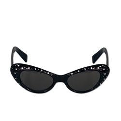 Black Jeweled Fanci-Frame Sunglasses