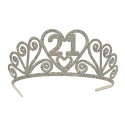 Glittered "21" Tiara