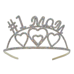 Glittered #1 Mom Tiara