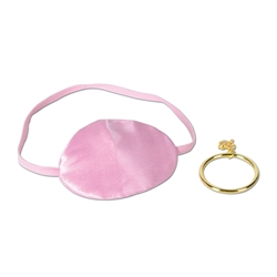 Pink Pirate Eye Patch with Plastic Gold Earring