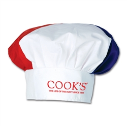 RWB Imprinted Fabric Chef Hats | Party Supplies