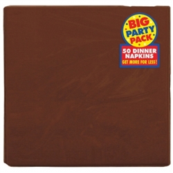 Chocolate Brown Dinner Napkins - 50ct. | Party Supplies