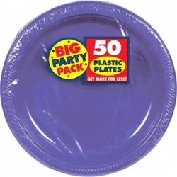New Purple 7" Plastic Round Plates - 50ct | Party Supplies