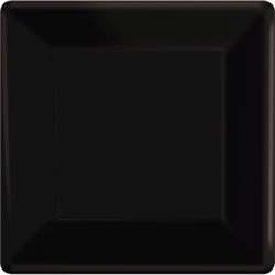 Jet Black Square Plates 7" 20 ct | Party Supplies