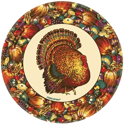 Autumn Turkey Round 7" Paper Plates | Party Supplies