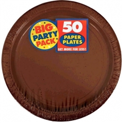 Chocolate Brown Paper 9" Plates - 50ct. | Party Supplies