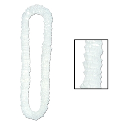 White Soft-Twist Poly Leis with UPC Tabs