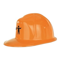 Printed Orange Plastic Construction Helmet
