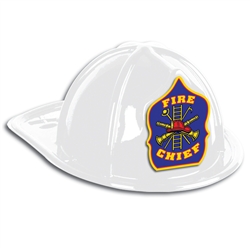 White Plastic Fire Chief Hat