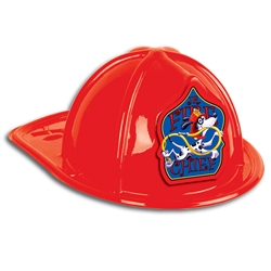 Red Plastic Fire Chief Hat