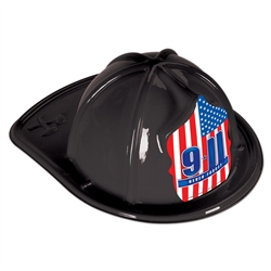 Black Plastic Fire Chief Hat | Party Supplies