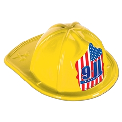 Yellow Plastic Fire Chief Hat | Party Supplies