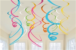 Multi Color Swirl Decorations | Luau Party Supplies