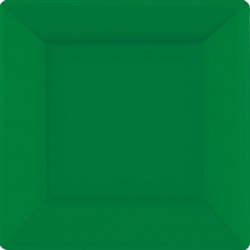 Festive Green 10" Square Paper Plates - 20ct | Party Supplies