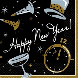 Black Tie Affair Beverage Napkins | New Year's Eve Tableware