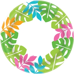 Palm Leaf Border 10" Plates | Party Supplies