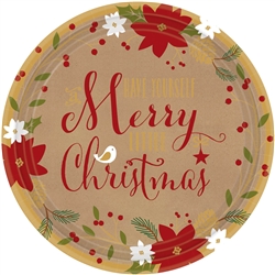 Merry Little Christmas 10-1/2" Round Plates | Party Supplies