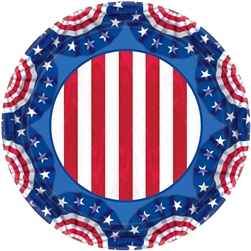 American Pride 7" Round Plates | Party Supplies