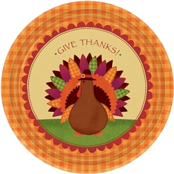 Turkey Dinner Round 7" Paper Plates | Party Supplies